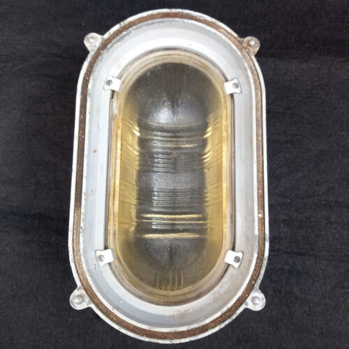Vintage oval lamp shade with metal frame for outdoor and indoor industrial look