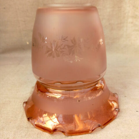 Vintage Frosted Glass Lamp Shade Pink (LAMP-049)