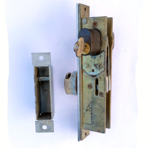 Lockwood RBD heavy duty hook bolt lock installed on sliding gate for secure locking