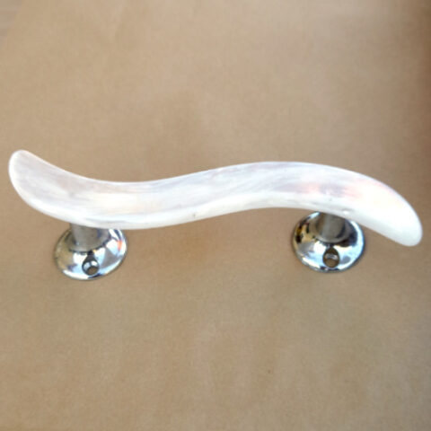 Mid-Century Handle White Marbled Lucite C/C=100mm (ANTR-082)