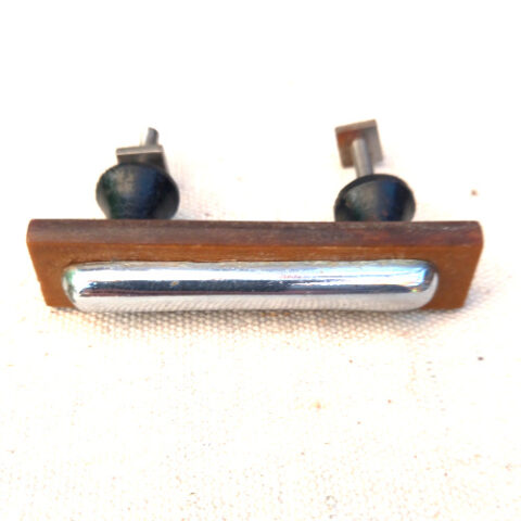 Art Deco Pull Handle Marbled Tan Bakelite/Chrome C/C=46mm (ANTR-084)