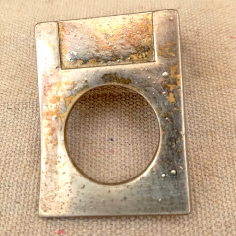 Mid-century Stanley Australia drawer pull handle made from Certizinc cast zinc with decorative backplate and vintage design