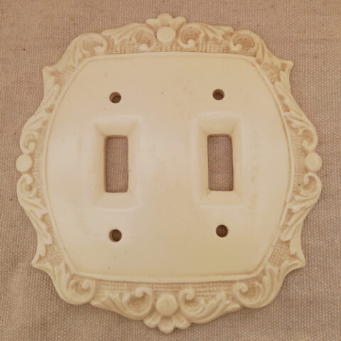 Vintage Decorative Double Toggle Switch Cover Plate C/C=60mm (ANTV-140)