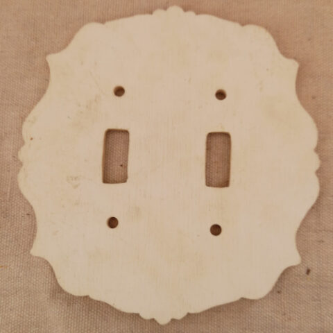 vintage decorative double toggle switch cover plate with ornate design and 60mm screw spacing