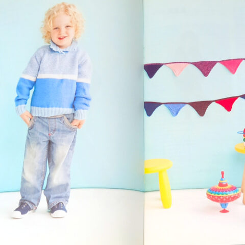 Panda Magnum Twist 8-ply children knitting book with patterns for kids aged 2 to 10 years featuring cozy knitwear designs