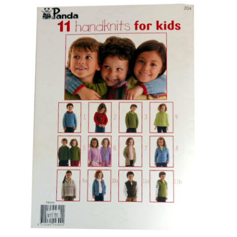 Panda 8-ply Book 204 knitting pattern book featuring 11 handknit designs for children aged 2 to 10 years