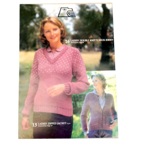 1980s Eagle Wool knitting pattern booklet with 16 vintage designs suitable for all ages