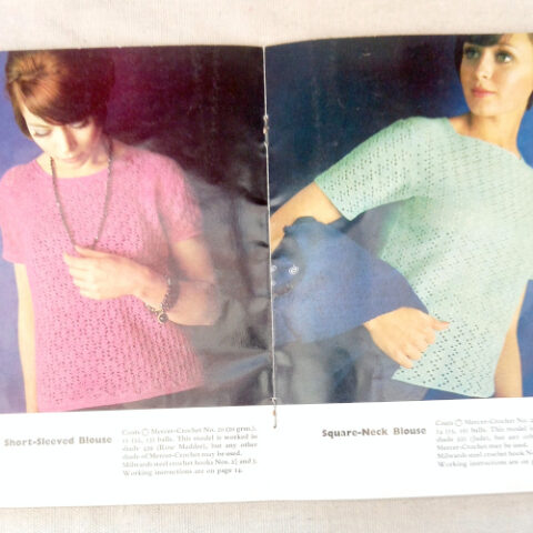 Tip Tops in Crochet Coats Book 1034 vintage crochet pattern book by Coats featuring retro coat designs