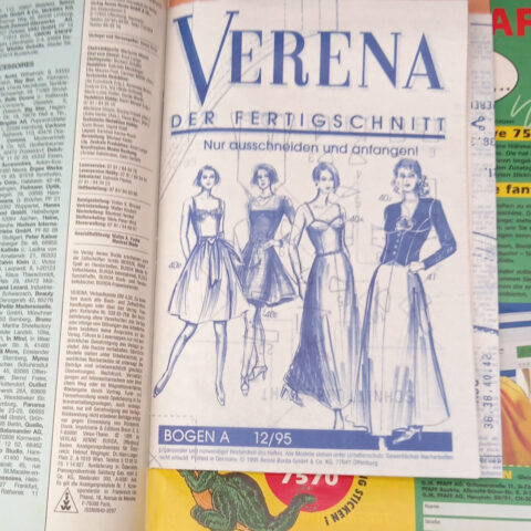 1995 Verena knitting and sewing magazine featuring vintage garment patterns and classic fashion designs.