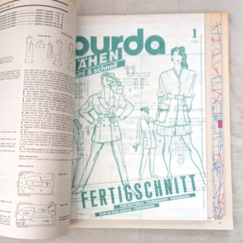 Burda Sewing Made Easy Spring 93 magazine cover with sewing patterns sizes 36–46