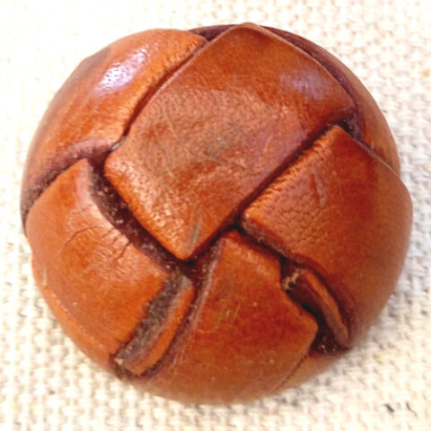 28mm Genuine Leather Buttons Brown NOS (BUT-094)