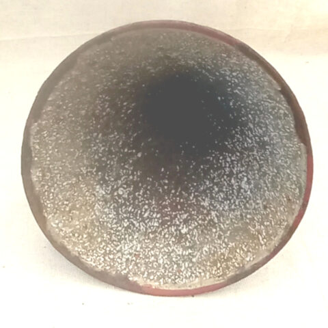 1920s French marron enamel funnel with rich brown finish and vintage design