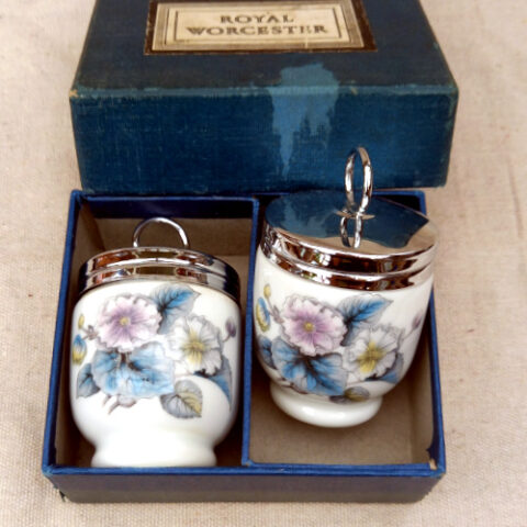 Royal Worcester Vintage Two Single Egg Coddlers in Original Box (KIT-051)