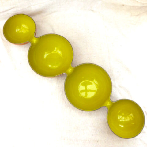 Retro 70s Avocado Green Faux Wood Melamine Serving Bowl – Caleppio Style (KIT-052)