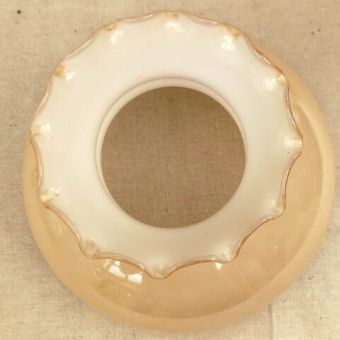 Aladdin lamp shade with cream luster finish, ideal for sophisticated home decor.