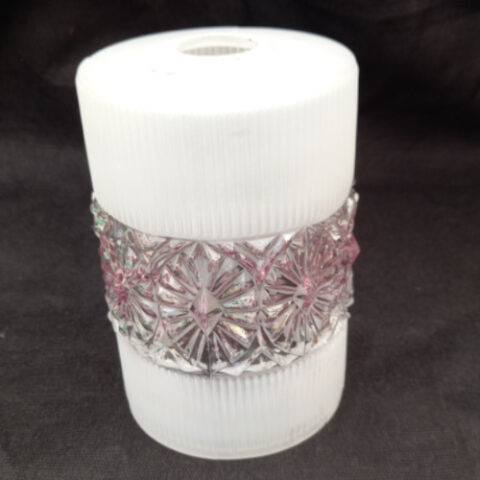 Retro Cylindrical Light Shade Textured White/Clear (LAMP-053)