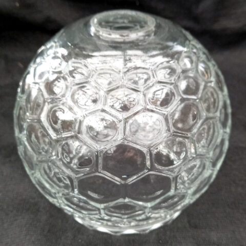 Retro Globe Pendant Light Shade in Textured Clear Glass (LAMP-055)