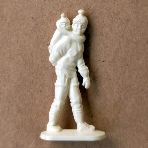 Vintage Margarine Figurine Inuit Woman with Baby on Back (TY-038)