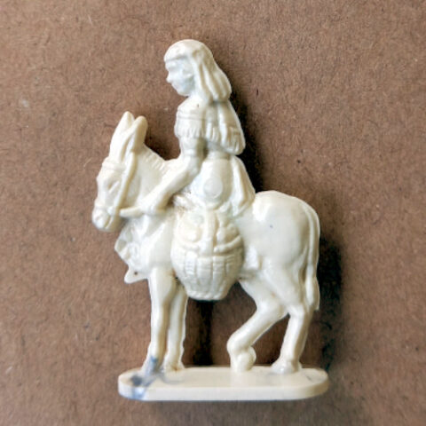 Vintage Margarine Figurine Woman Riding Donkey Sideways (TY-044)