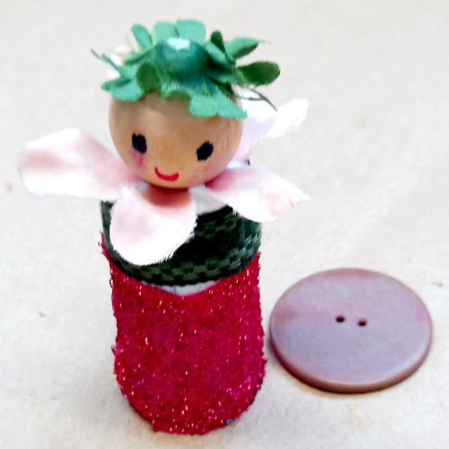Handmade doll made from recycled wine corks