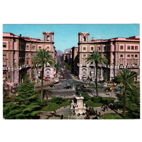 1970s Postcard of Giulio Cesare Square Palermo Italy (ANPC-013)