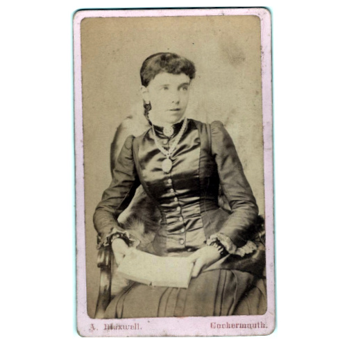 Antique CdV photograph portrait of a Victorian woman by A. Maxwell Cockermouth