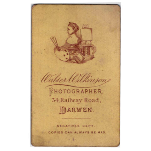 Carte de Visite photograph of two couples posed in a studio setting, 19th-century portrait by Walter Wilkinson Darwen