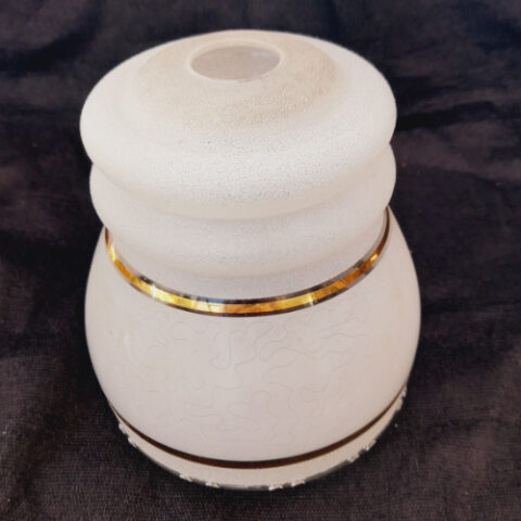 Mid-Century Light Shade White With Gold Rims (LAMP-061)