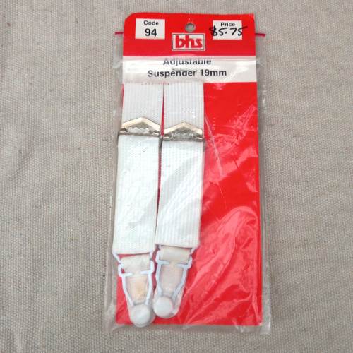 Vintage 19mm sew-on stocking suspender garter clip by BHS for lingerie and hosiery repair
