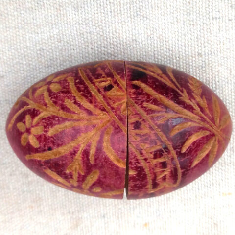 Antique Carved Wooden Darning Egg (MIS-052)