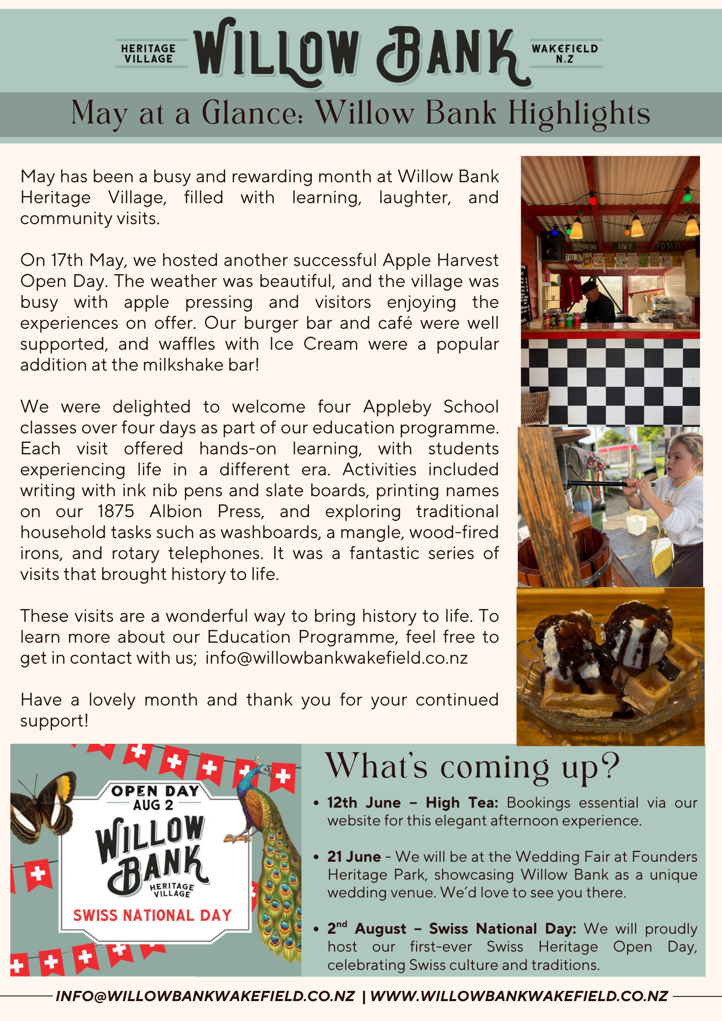 Apple Harvest Open Day May 2026 Willow Bank Heritage Village