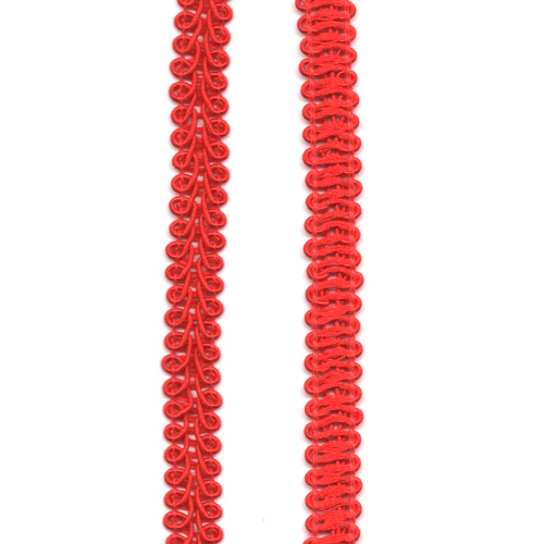 10mm red polyester gimp braid trim decorative upholstery edging