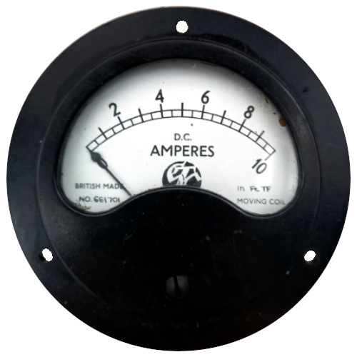 Vintage STC A14176/B DC ammeter 0–10A British made moving coil panel meter