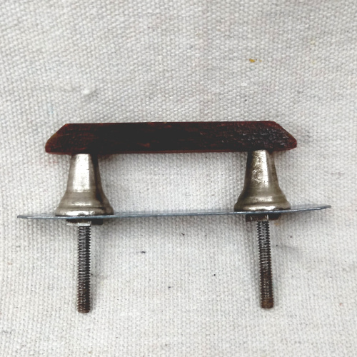 Vintage Art Deco Bakelite and chrome pull handle with 55mm centre-to-centre fixing