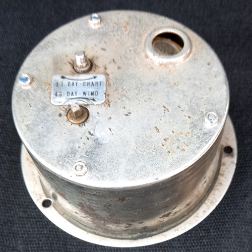 Vintage industrial chart recorder clock drive with 45-day wind mechanism and 31-day chart operation