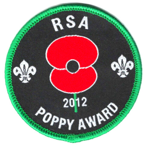 RNZRSA RSA 2012 Poppy Award Scout Badge (ARMY-015)