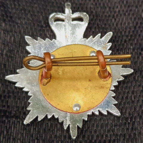 Royal New Zealand Army Service Corps cap badge from the 1970s featuring the RNZASC insignia worn by New Zealand military transport and supply personnel.