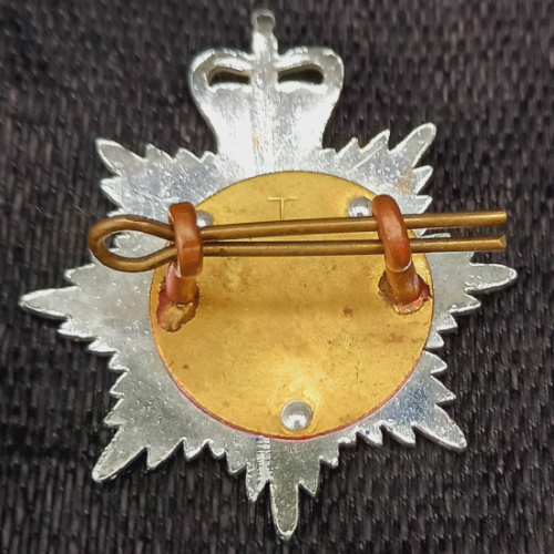 Royal New Zealand Army Service Corps cap badge from the 1970s featuring the RNZASC insignia worn by New Zealand military transport and supply personnel.