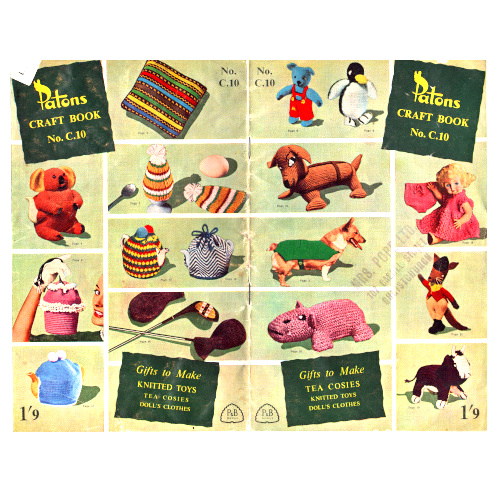 Patons Craft Book No C10 Gifts to Knit vintage knitting pattern booklet cover