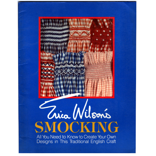 Cover of 1983 Erica Wilson's Vintage Smocking book featuring classic smocking techniques and needlecraft designs.
