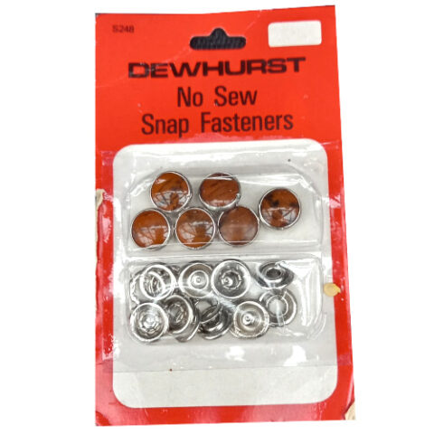Pack of six Dewhurst No Sew Snap Fasteners for sewing and craft projects