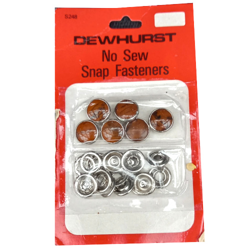Pack of six Dewhurst No Sew Snap Fasteners for sewing and craft projects