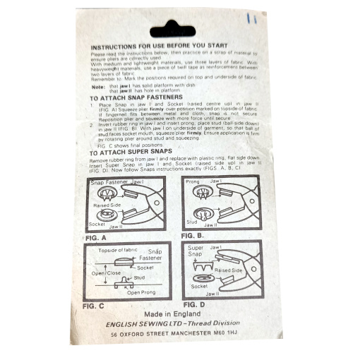 Pack of six Dewhurst No Sew Snap Fasteners for sewing and craft projects