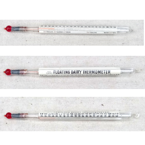 Vintage German floating glass dairy thermometer for milk and cheese making