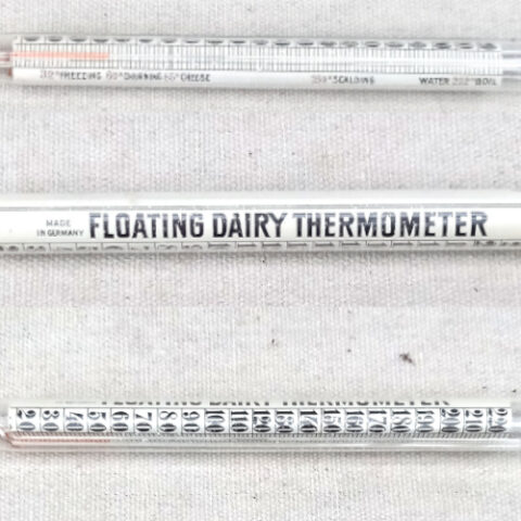Vintage German floating glass dairy thermometer for milk and cheese making