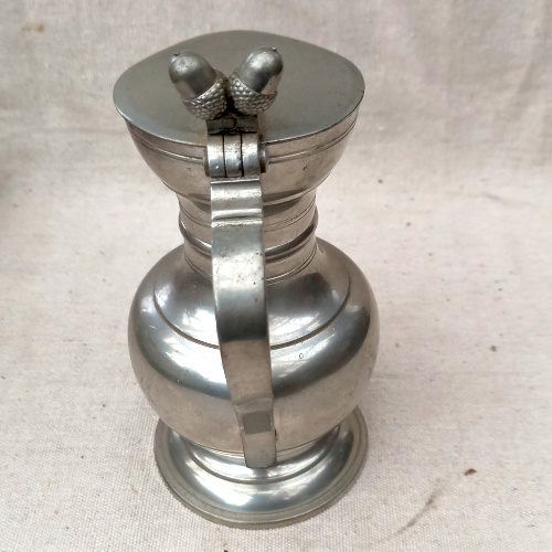 Vintage 1960s Swiss pewter wine jug by PEKA Neuchâtel Switzerland