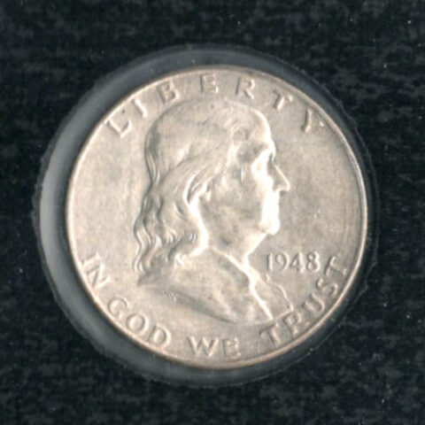 1948 Benjamin Franklin Silver Half Dollar Coin with Certificate (SANT-031)