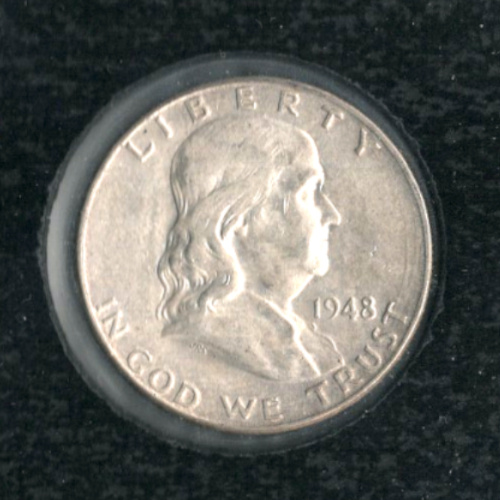 1948 Benjamin Franklin Silver Half Dollar silver coin with certificate of authenticity