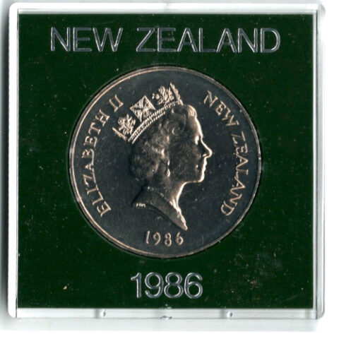 NZ 1986 Royal Visit One Dollar Coin Cased – Kakapo (SANT-033)