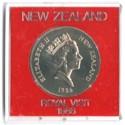NZ 1986 Royal Visit One Dollar Coin Cased (SANT-034)